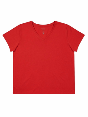 Pennington’s Women Lady Plus Size 5X V-Neck Casual Short Sleeve Top T-Shirt Tee